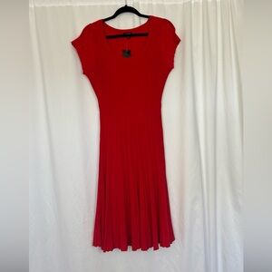 NWT Torrid Sweater Dress Women's Sz 00 Red Ribbed Knit Stretch Midi Flare M/L